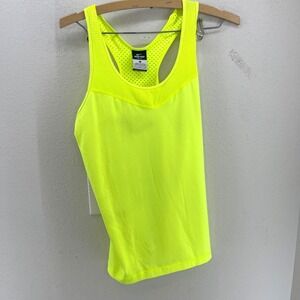 Nike Pro Dri Fit Neon Yellow Racerback Tank Top Athletic Workout Gym Shirt L